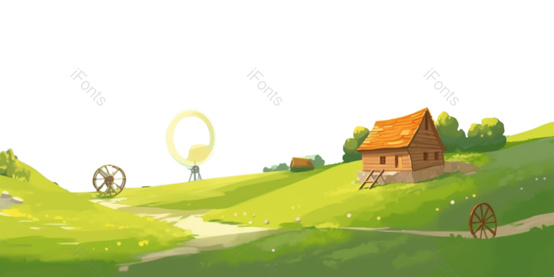 唯美图片,房子元素,房屋PNG,绿色免抠素材